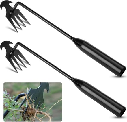 Tweedelige onkruidsteker van roestvrij staal - 30 cm - ergonomisch tuingereedschap