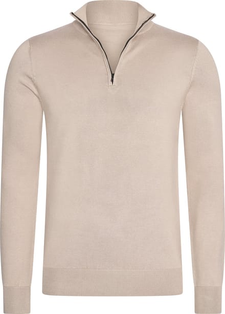 Mario Russo Mario Russo Half Zip Sweater plaza taupe 3XL