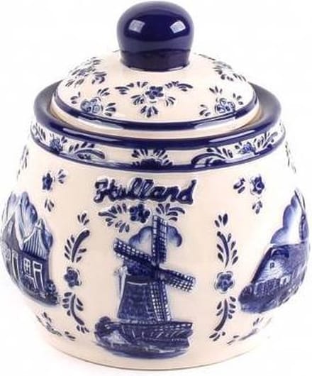 Delfts Blauw Embossed Suikerpot Holland - Souvenir