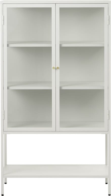 Vitrinekast Carmel Metaal Wit - 3 Planken - Gewicht 44kg - 160x90x40cm