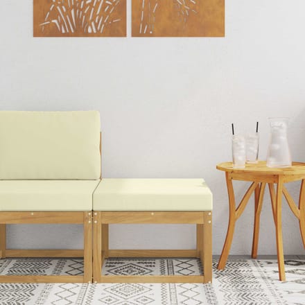 vidaXL - Outdoor - Hocker - Massief - Acacia - Hout - Wit