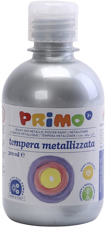 Tempera Verf Metallic , zilver, 300 ml/ 1 doos