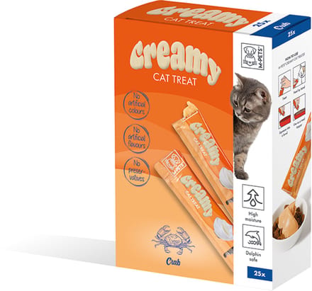 M-PETS Creamy kat traktatiepakket - krab 25x15g