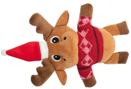 Zoofari Dierenspeeltje Kerst - Rendier - Knuffel - werp- en apporteerspel - met piepgeluid
