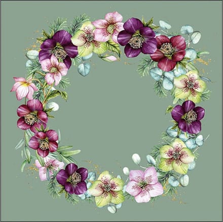 Ambiente - Lunch servetten - Christmas Rose Green