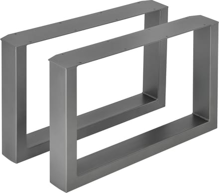 Stalen onderstel set van 2 U tafelpoot 64x40 cm metaal grijs [en.casa]