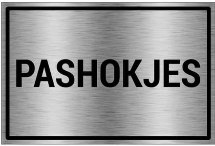 Pashokjes bord - gecoat brushed aluminium - grijs zwart | 45 x 30 cm