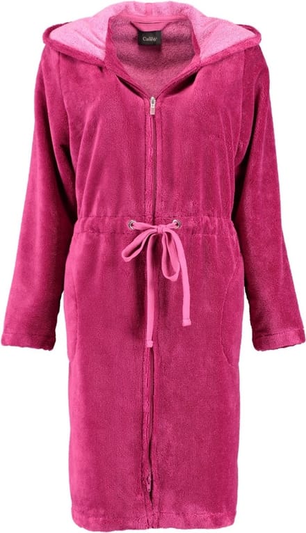 Cawö badjas met ritssluiting hooded (822-22, fuchsia) - 36/38