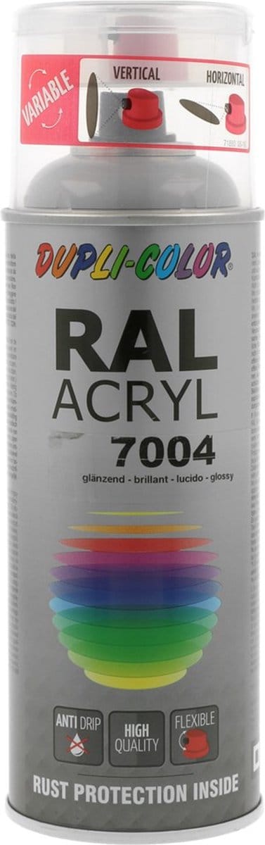 Motip Dupli-Color Spuitbus Acryl Hoogglans - RAL 7004 Signaalgrijs