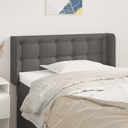 vidaXL - Hoofdbord - met - randen - 103x16x78/88 - cm - kunstleer - grijs