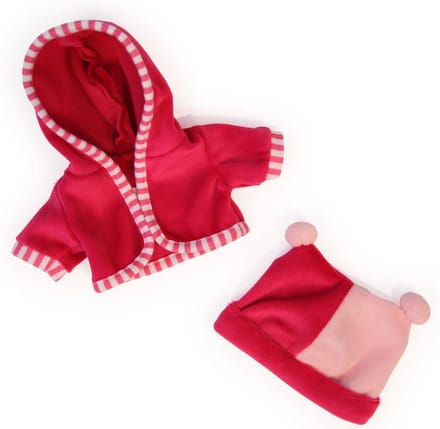Bayer Design 83060AA clothing for dolls approx. 30 cm, jacket with hat, doll accessories, pink