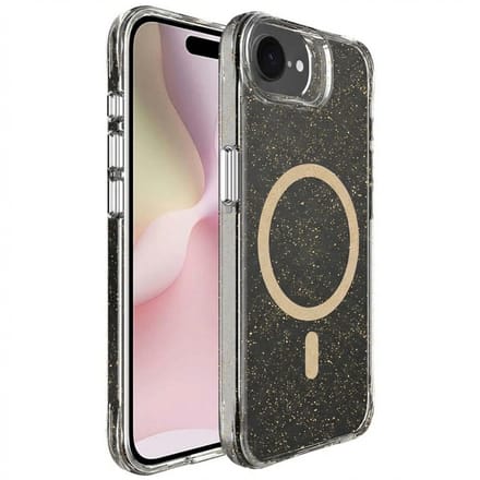imoshion Hoesje - Geschikt voor Apple iPhone 17e / 16e - Glitter Backcover geschikt voor MagSafe 2.0 - Goud