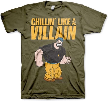 Popeye Chillin'Like A Villain T-shirt olijfgroen