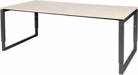 Vergadertafel - Verstelbaar - 200x100 Eiken - zwart frame
