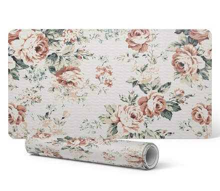 Antislip gamingmuismat, retro bloemenpatroon, 120x60 cm
