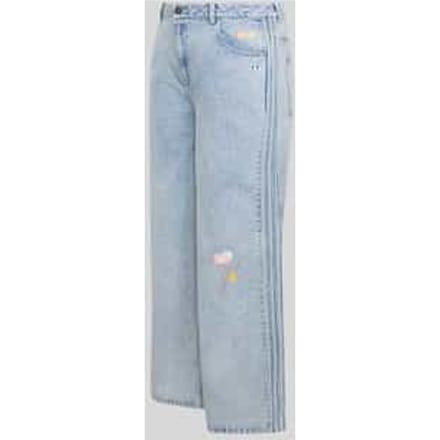 Loose fit jeans van puur katoen met borduursels