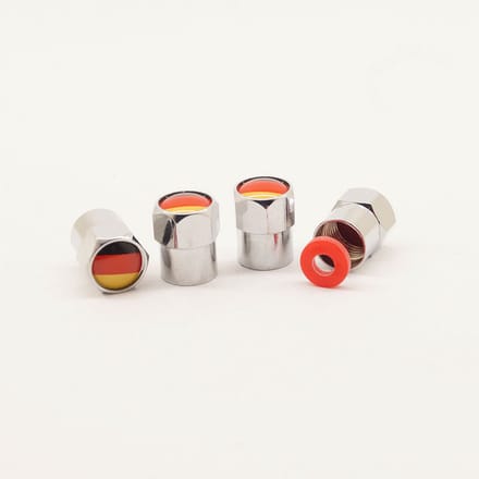 Schrader (auto) ventiel - Zilver Duitsland aluminium met afdichting