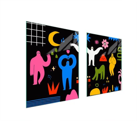TMK ArtDeko - Beschermplaat Glas - 85x52 cm - Kleurrijke Print