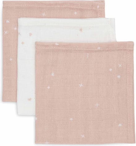 Jollein Hydrofiel Monddoekje 31x31cm Twinkling Wild Rose (3pack)