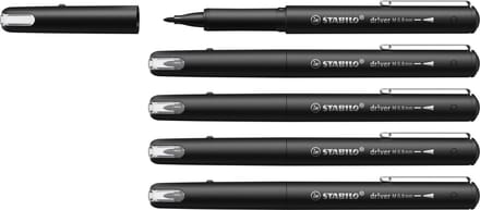 STABILO Dr!ver - Premium Fineliner - 0.8 mm - Zwart - Doos 5 Stuks