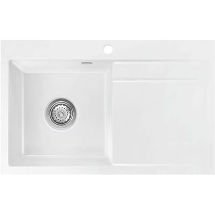 Systemceram Keradomo Stema 80 F sink left for flush installation with excenter operation, incl. tap hole 555502-12