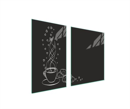 TMK ArtDeko - Snijplank en Beschermpaneel - Glas - 100x52 cm - Antibacterieel