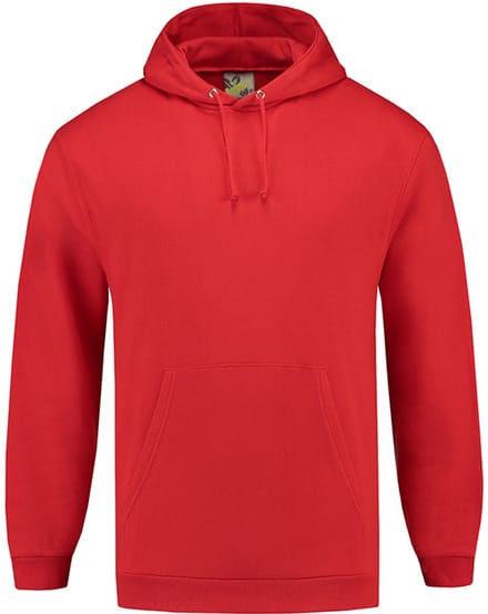 Lemon & Soda unisex hooded sweater in de kleur rood in de maat M