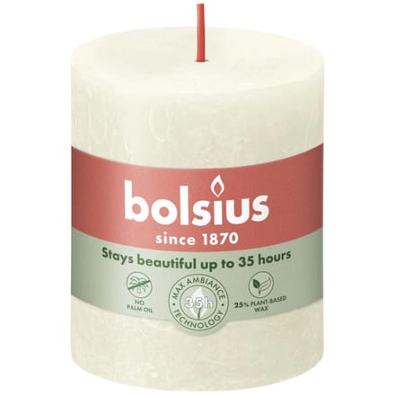 Bolsius - Rustiek stompkaars - 80/68 - 1 Stuk - Soft Pearl
