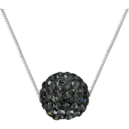 Preciosa Crystal Sphere Collier 10-11 mm Zwart Zilver 925