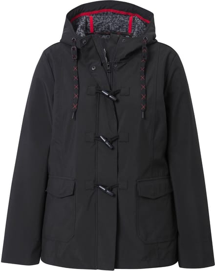 Ulla Popken - Dames - HYPRAR softshell jas waterafstotend knoopsluiting - Zwart - Maat 42+