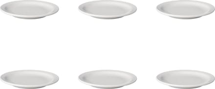 Mammoet - Bord - Smalle rand - Budgetline - 16 cm - Wit - Porselein - 6 stuks