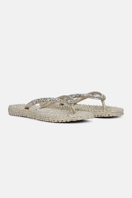 Slippers met grove glitter CHEERFUL03G - 780 Platin