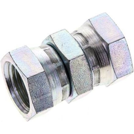 Rechte Verloopnippel G1/2'' Binnendraad Hoge Druk Staal  60° Conus  300bar Hydrauliek