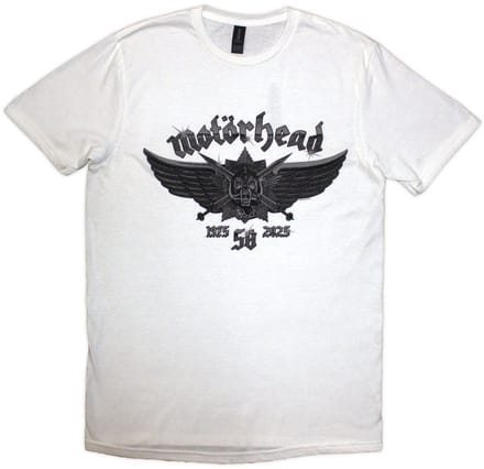 Motorhead - 50 Years Wings Badge Heren T-shirt - 2XL - Wit