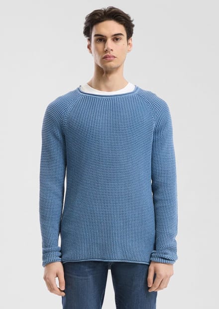Q/S designed by - Heren pull - Maat S - Mannen - blauw - katoen