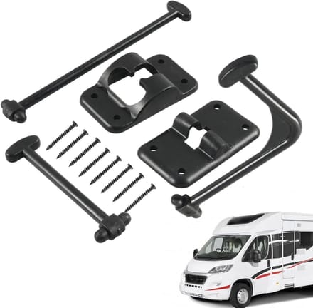 Deurstopper - Haak houder - Buitendeur beveiligen - Duurzaam PP materiaal - 1 set - Zwart