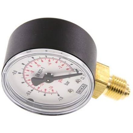 1..0 Bar Manometer Onderaansluiting Kunststof/Messing 50 mm Klasse 2.5