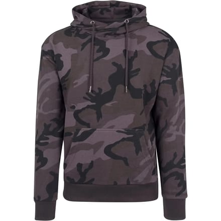 Urban Classics - High Neck Camo Hoodie/trui - S - Zwart/Zwart