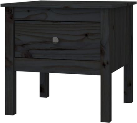 vidaXL Side table 50x50x49 cm solid pine black, end table, coffee table, coffee table, coffee table, corridor table, corridor table, bedside table