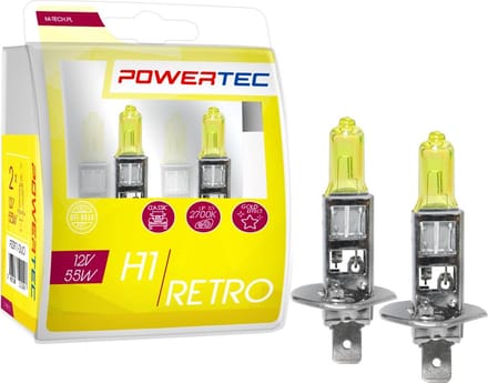 Powertec H1 12V Halogeenlampen – Classic Look (Geel) – Set van 2