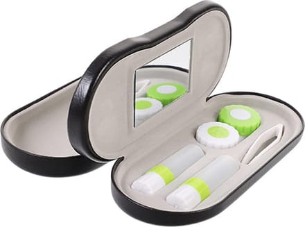 ATTREZZO® 2-1 Brillenkoker met lenzenopslag - Hard Case - Zwart
