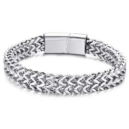 Heren armband edelstaal Zilverkleurig Mesh 8mm-20cm