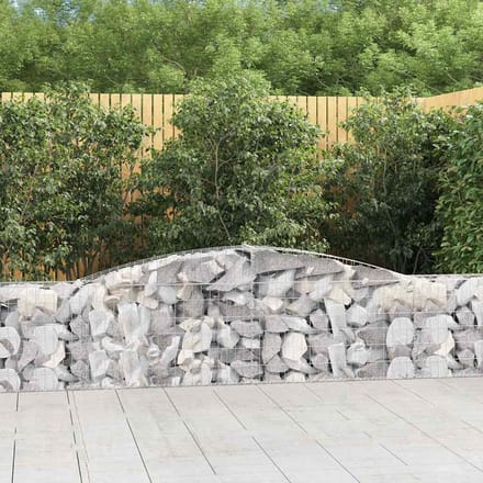 vidaXL - Schanskorven - 4 - st - gewelfd - 400x30x60/80 - cm - ijzer
