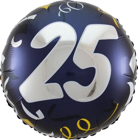 Folat - Folieballon 25 Jaar Folat donker blauw 45 cm