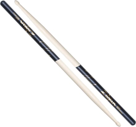 Zildjian 5A Hickory Sticks, zwart-DIP Natural Finish, Wood Tip - Drumstok