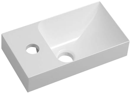 Sapho Small - FonteinPiccolino, 308x170 cm, zonder overloop, kraangat links, wit PK300
