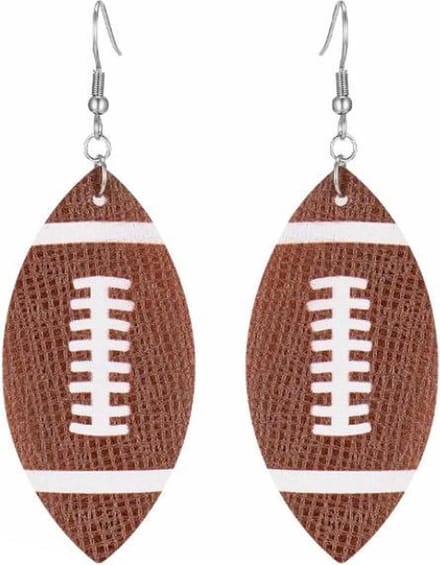 Fako Bijoux® - Oorbellen - Druppel - Kunstleer - Rugbybal