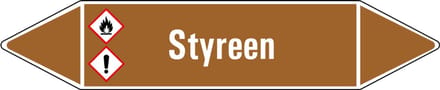 Styreen leidingmarkering op vel 252 x 52 mm - 3 per vel