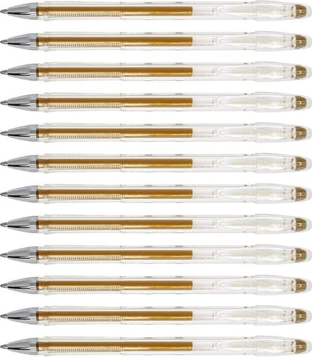Penac gelpen - Goud - FX-3 - 0.8mm - Metallic Gouden Inkt Balpen - 12 stuks