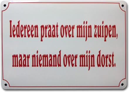 muurschildje 10x14.5cm iedereen praat